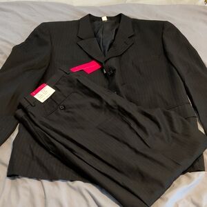 Classic Jean Paul Italy Black Pinstripe Men's Suit